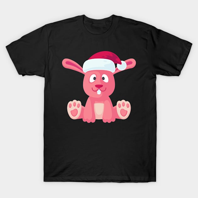 Christmas cute pink bunny T-Shirt by andytruong